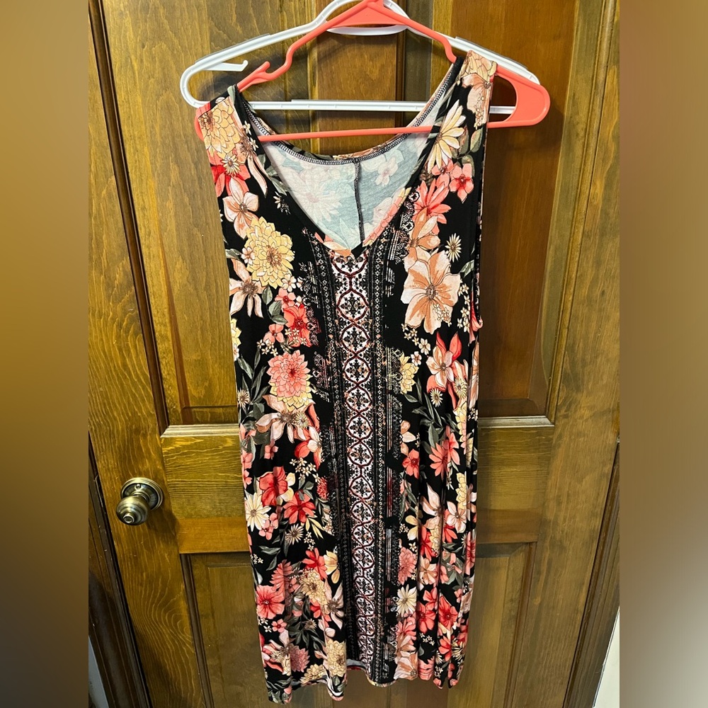 Flowered casual tank dress